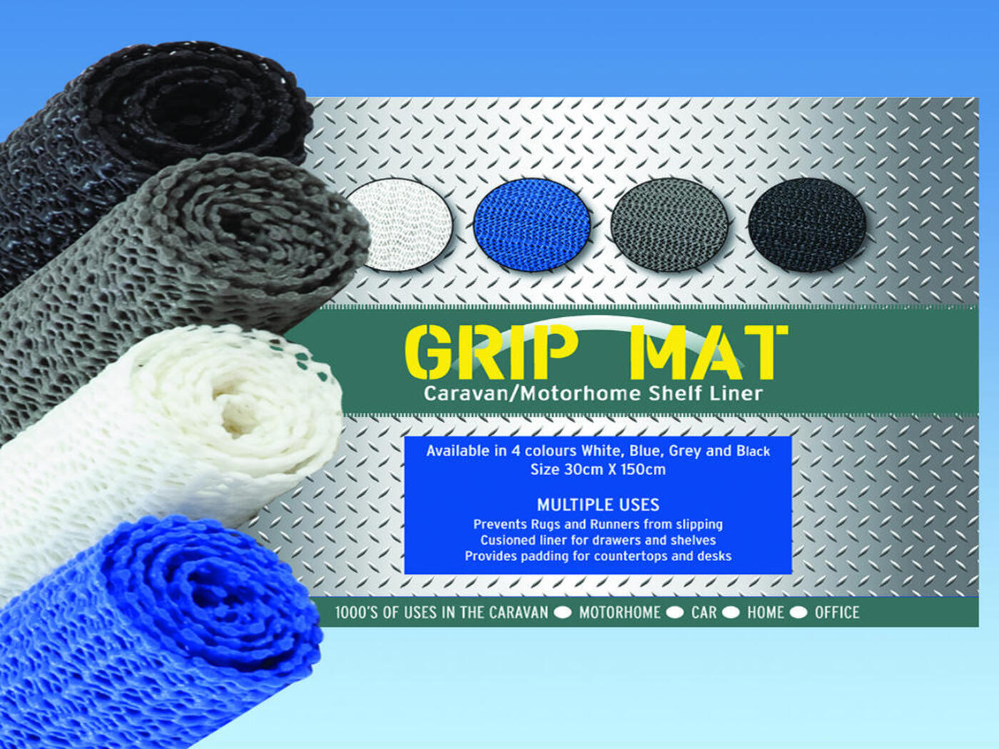 PLS AntiSlip Grip Mat Shelf Liner Homestead Caravans