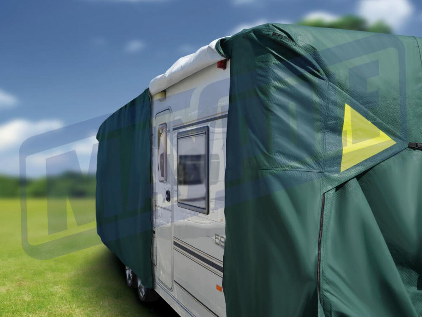 Maypole 4-Ply Breathable Green Caravan Cover With FREE Hitch Cover & Storage Bag 19-21ft 