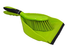 JVL Dust Pan & Brush with Rubber Grip