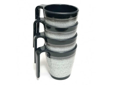 Flamefield Granite Grey Stackable Melamine Mug Set 4