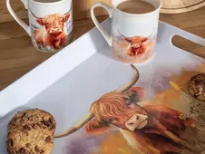 Highland Cow Melamine Serving Tray
