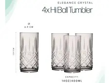 Elegance Tinted H-Ball Tumbler 4pk