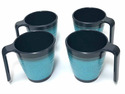 Flamefield Granite Aqua Stackable Melamine Mug Set 4