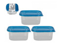 3PC Clear Oblong Plastic Reusable Food Containers