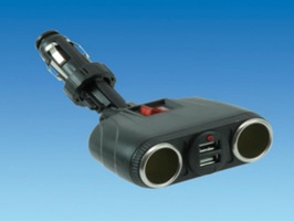 Double USB Cigarette Socket with Switch