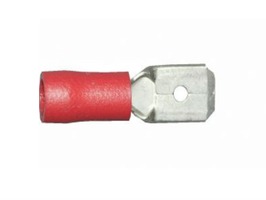 W4 Male Push-On Terminal 6.35mm (Red) Pre-Insulated - Pack 3