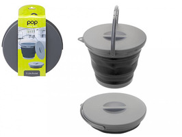 Pop! Collapsible 5L Bucket with Lid-Black/Grey