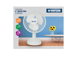 Status 6" White Desk Fan