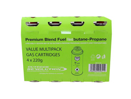 Outdoor Revolution Iso Butane Gas Cartridge 220g 4 Pack