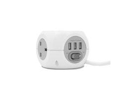 Status 3 Way  Cube Socket with 3 USB Ports and 3 x 13 amp Outlet Sockets